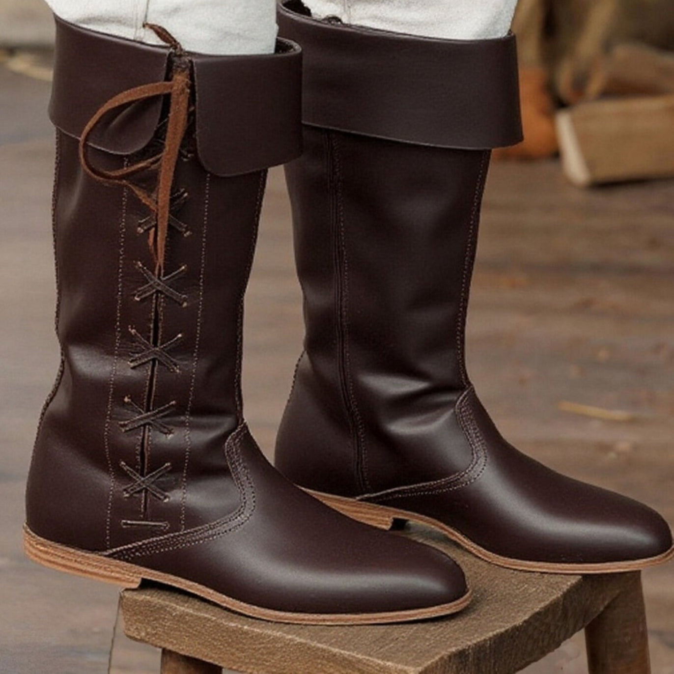 Side Laced High Flat Boots