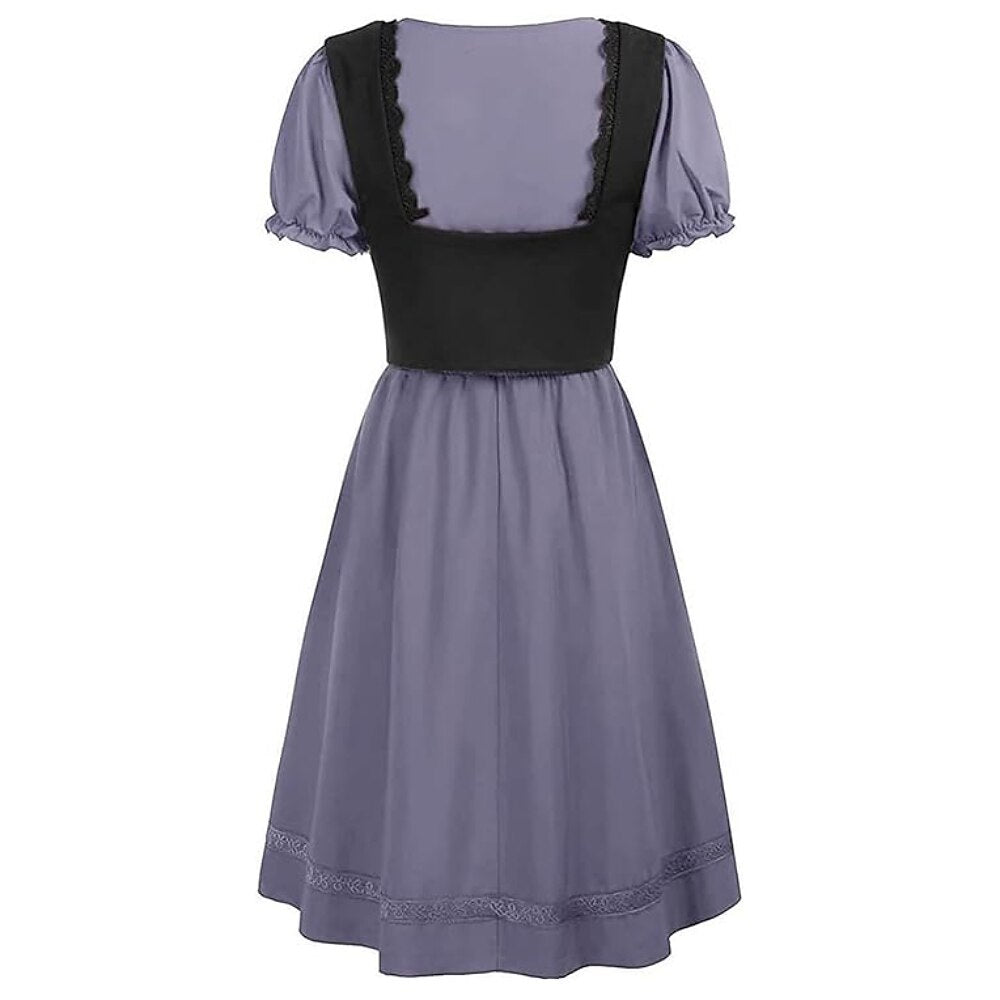 Renaissance Puff Sleeve Knee-Length Dress