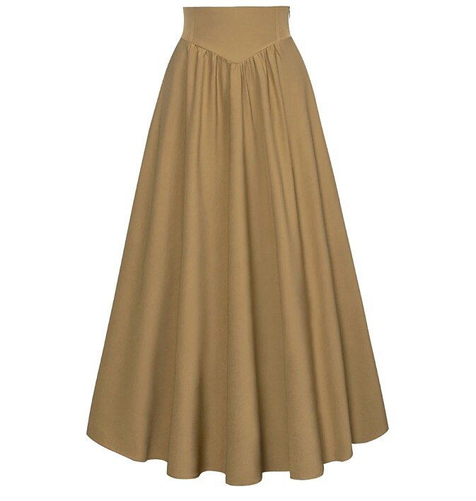 Retro Vintage Medieval Solid Color A-Line Maxi Skirt