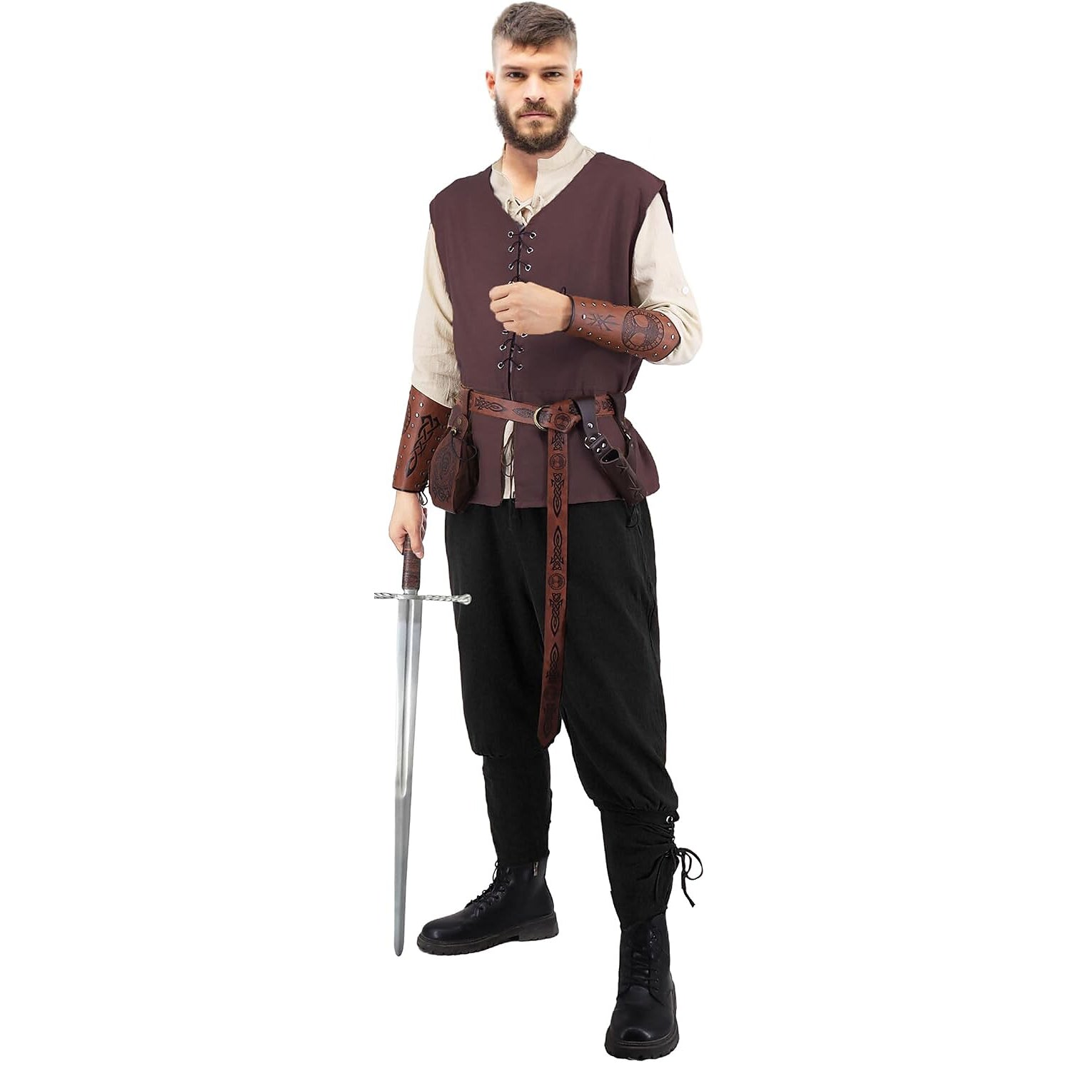 Medieval Pirate Costume with Vest, ACCs