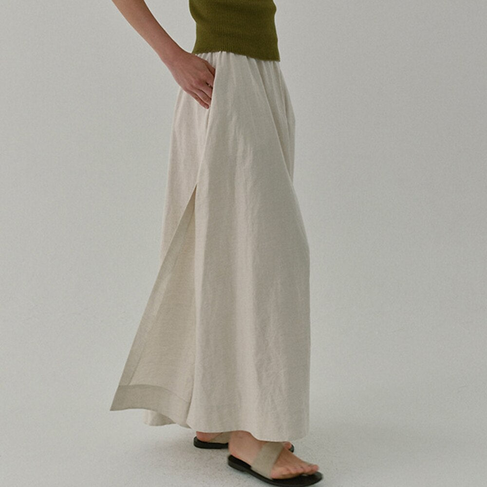 Classic Cotton Linen Blend Skirt