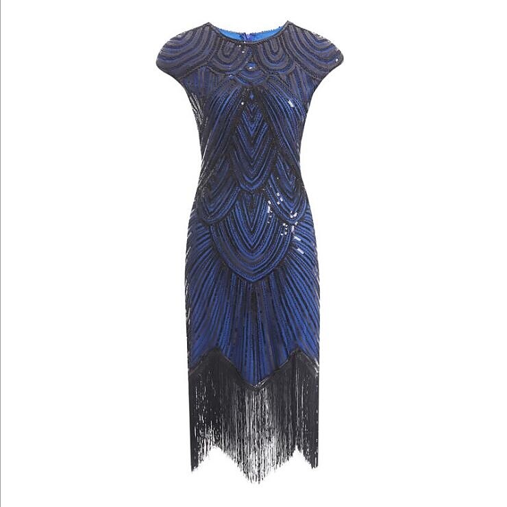 Art Deco Sequin Tassel Flapper Cocktail Dress