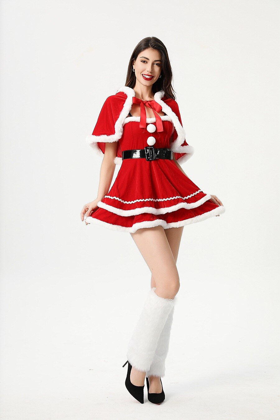 Women's Mrs. Claus Costume with Cape