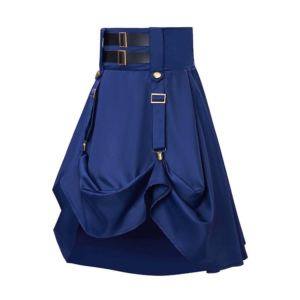 Steampunk Skirt Length Adjustable Skirt With Pocket