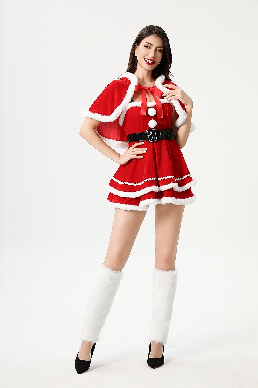 Women's Mrs. Claus Costume with Cape
