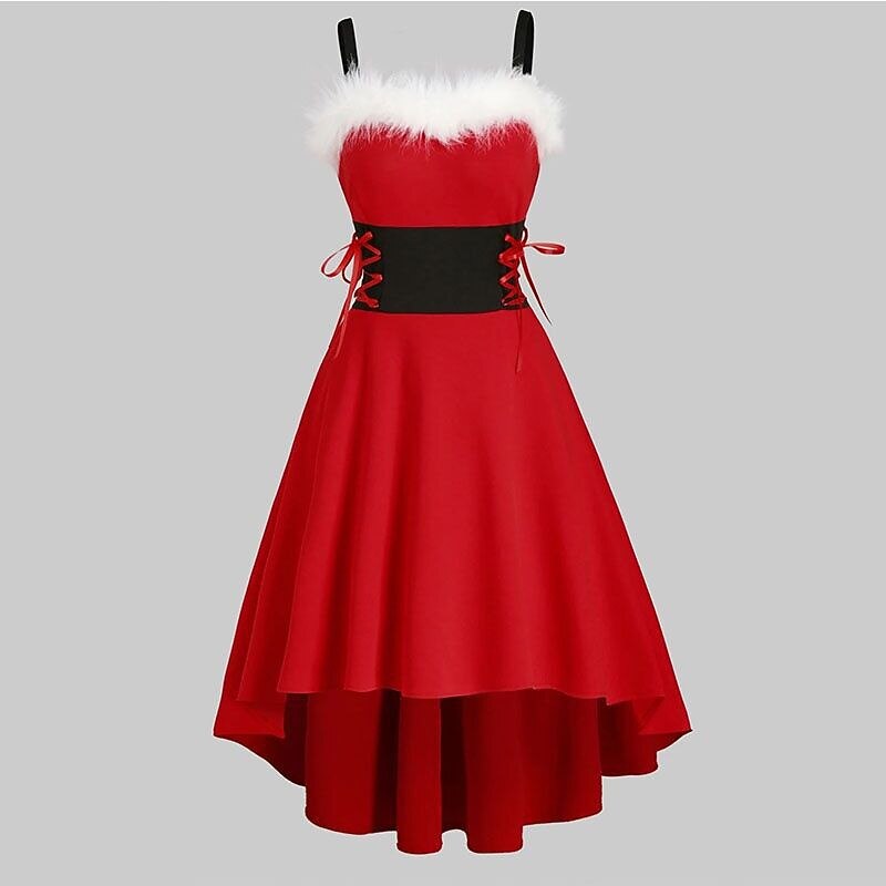 Christmas Corset High-Low Santa Dress