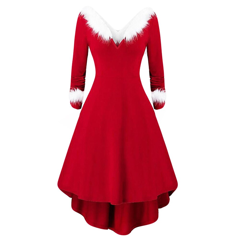 Christmas Glamorous Santa High-Low Dress