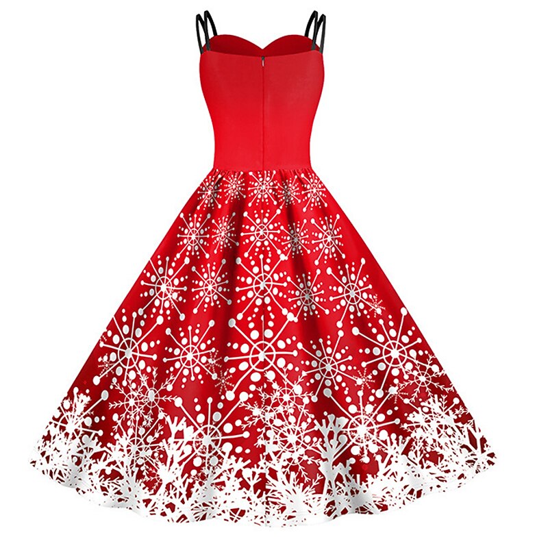 Christmas Vintage Snowflake Santa Pin-up Dress