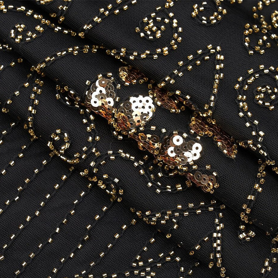 Art Deco V-Neck Flapper Dress with ACCs