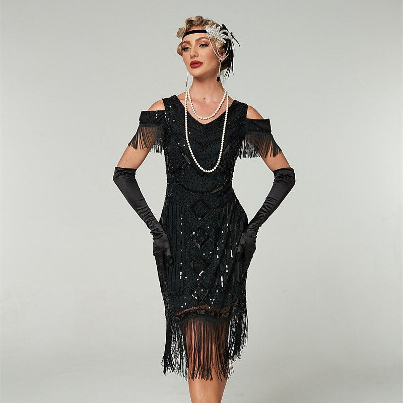Sequin Art Deco Flapper Dress