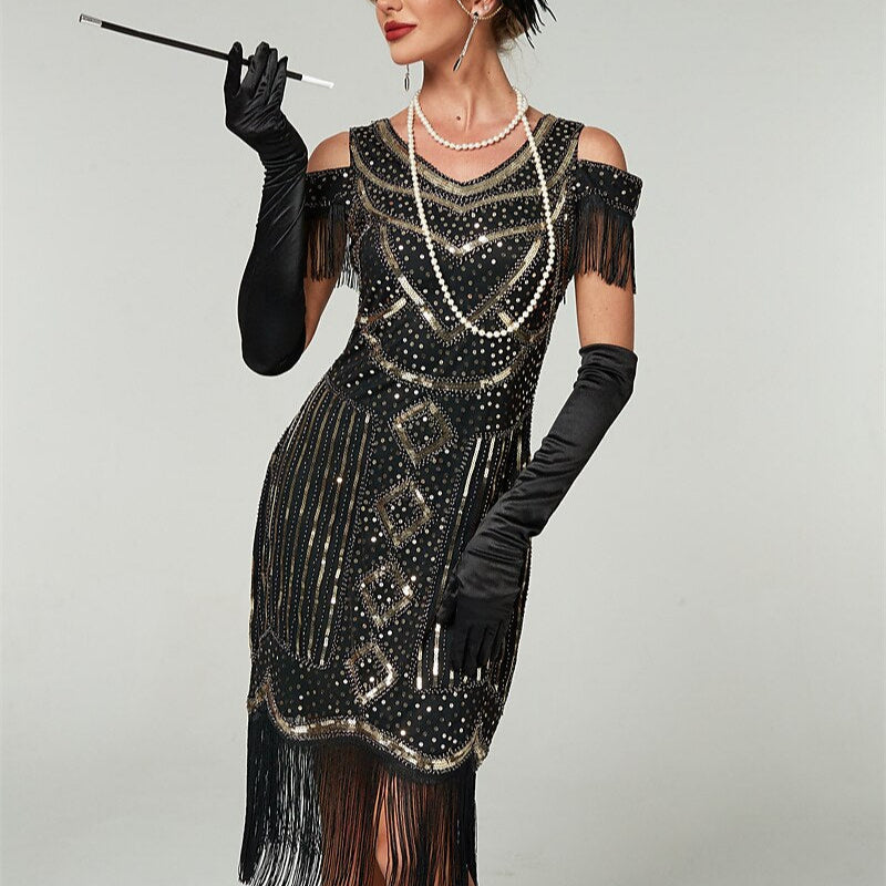 Sequin Art Deco Flapper Dress