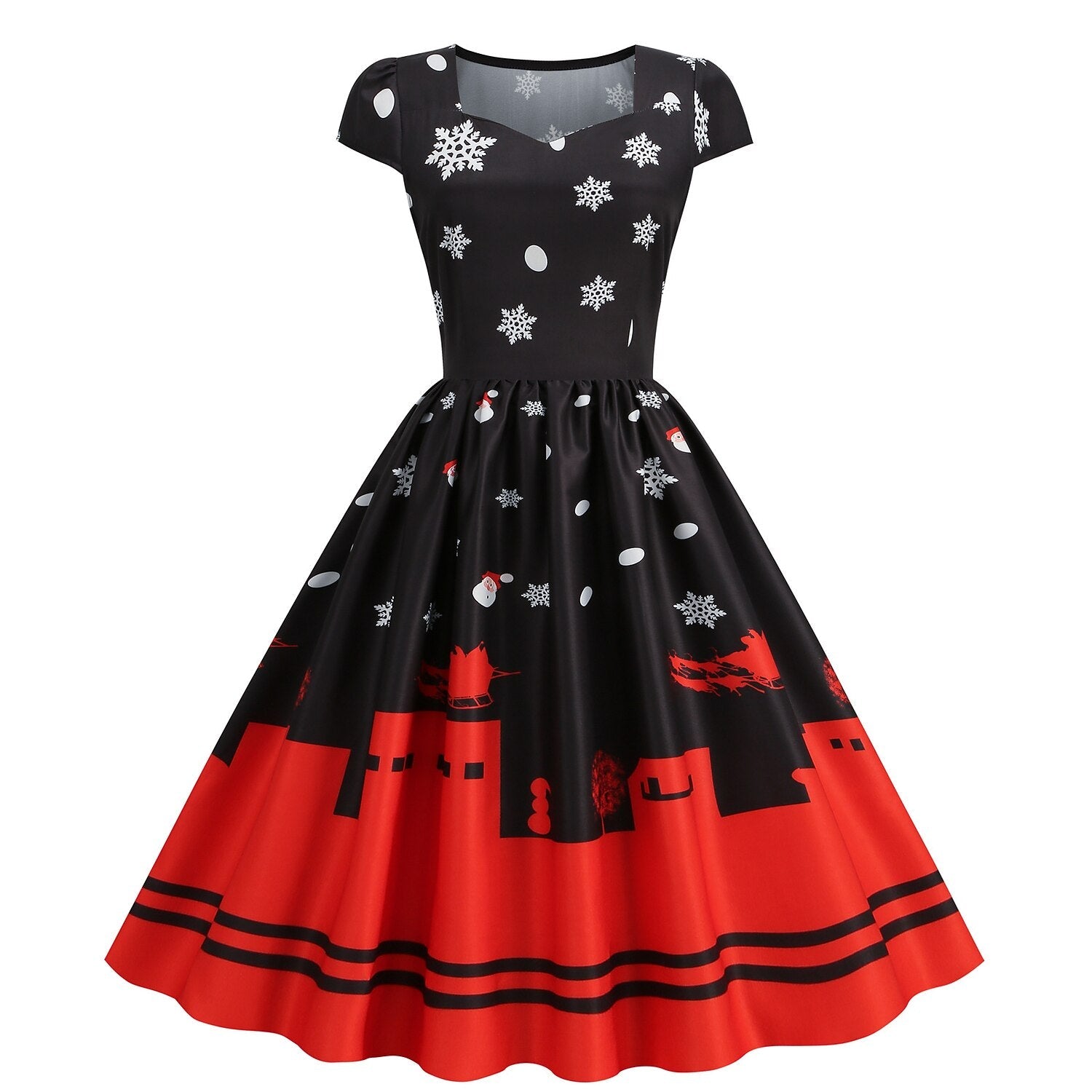 Christmas A-Line Graphic Dress