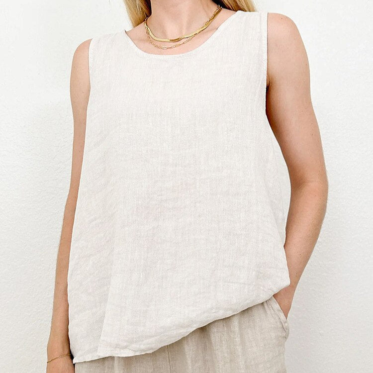 Women Classic Linen Tank Top