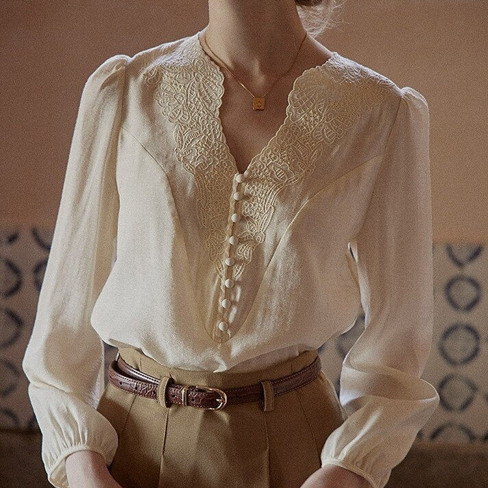 Victorian Style Embroidery Blouse