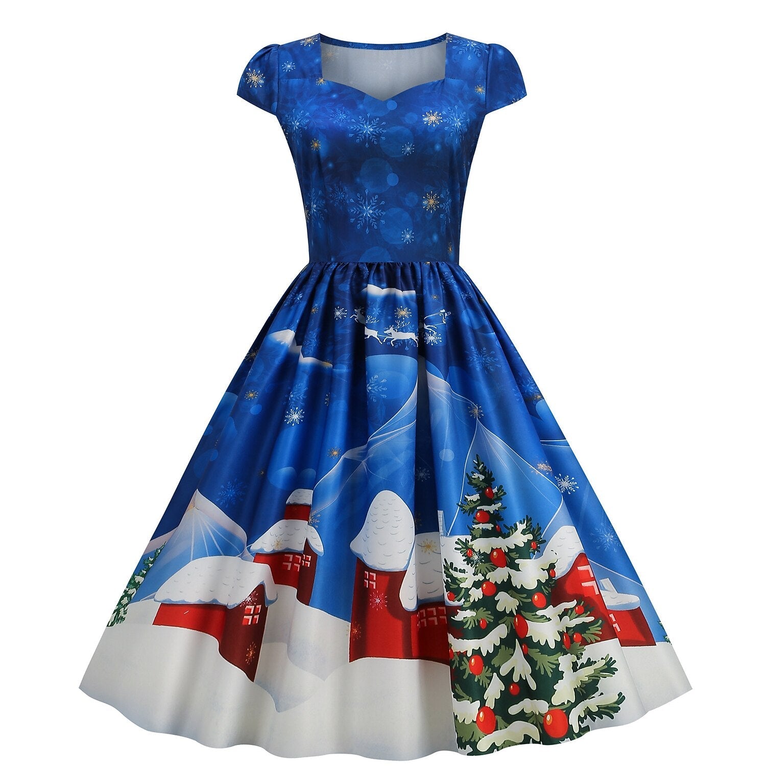 Christmas A-Line Graphic Dress