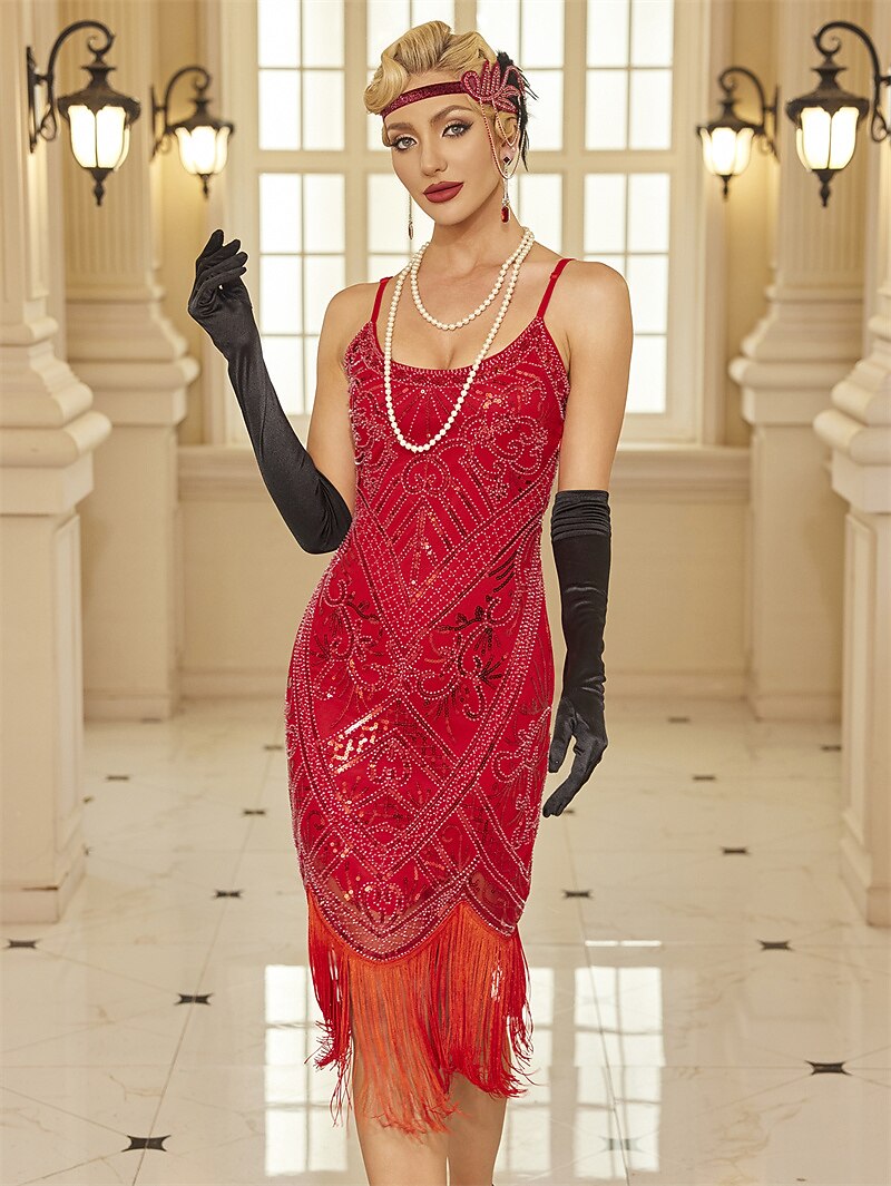 Floral Beaded Sequin Flapper Dress