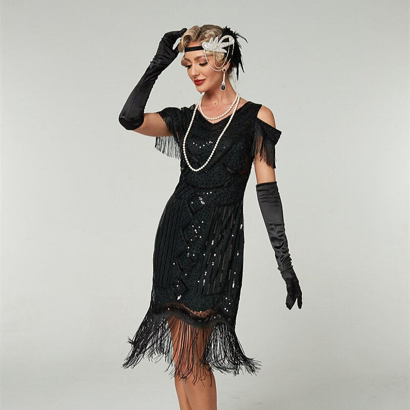 Sequin Art Deco Flapper Dress
