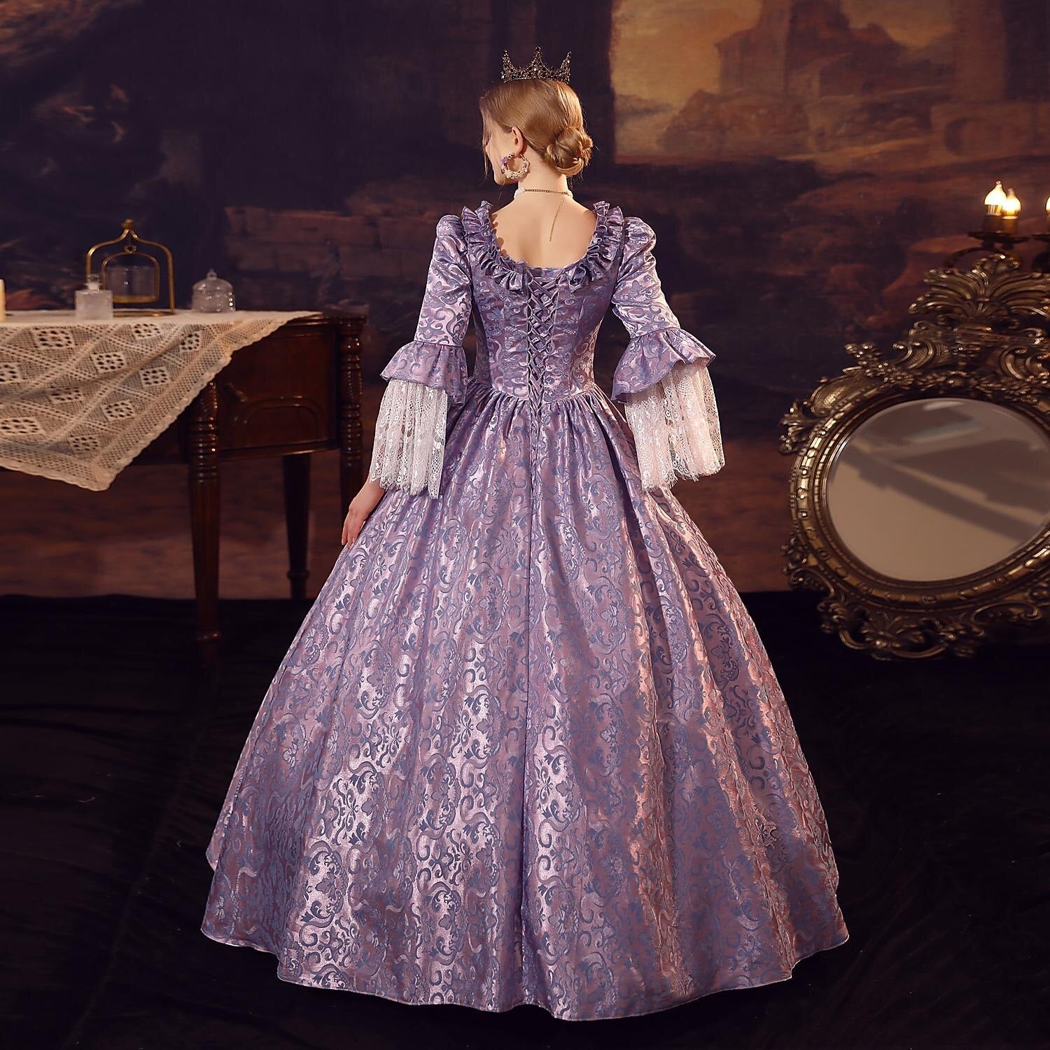 Rococo Brocade Style Ball Dress