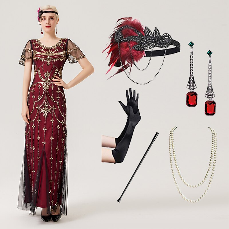 Art Deco Sequin Flapper Costume Set