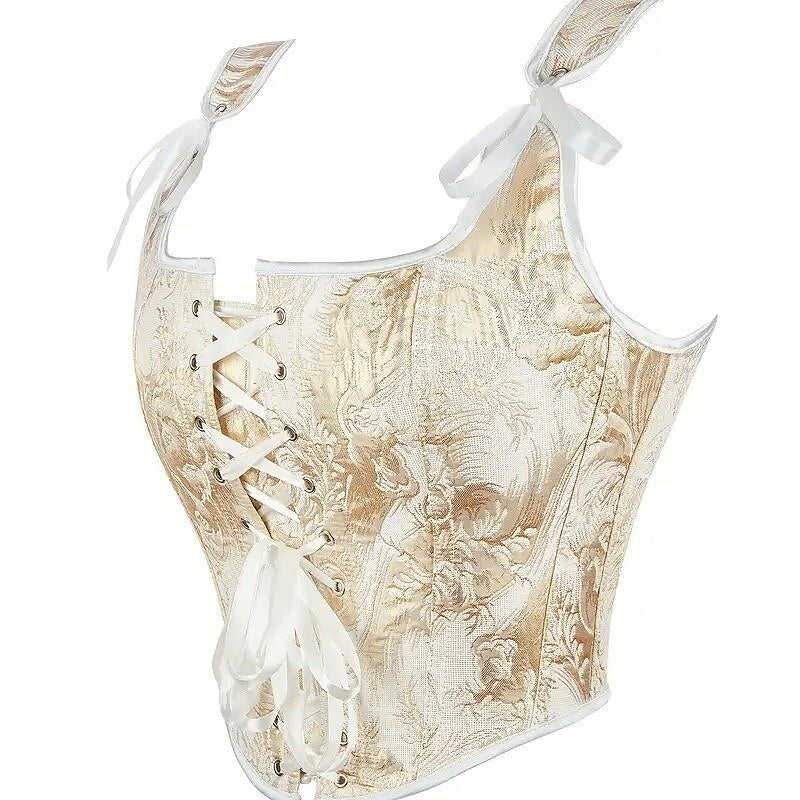 Victorian Style Jacquard Lace-up U-Back Corset