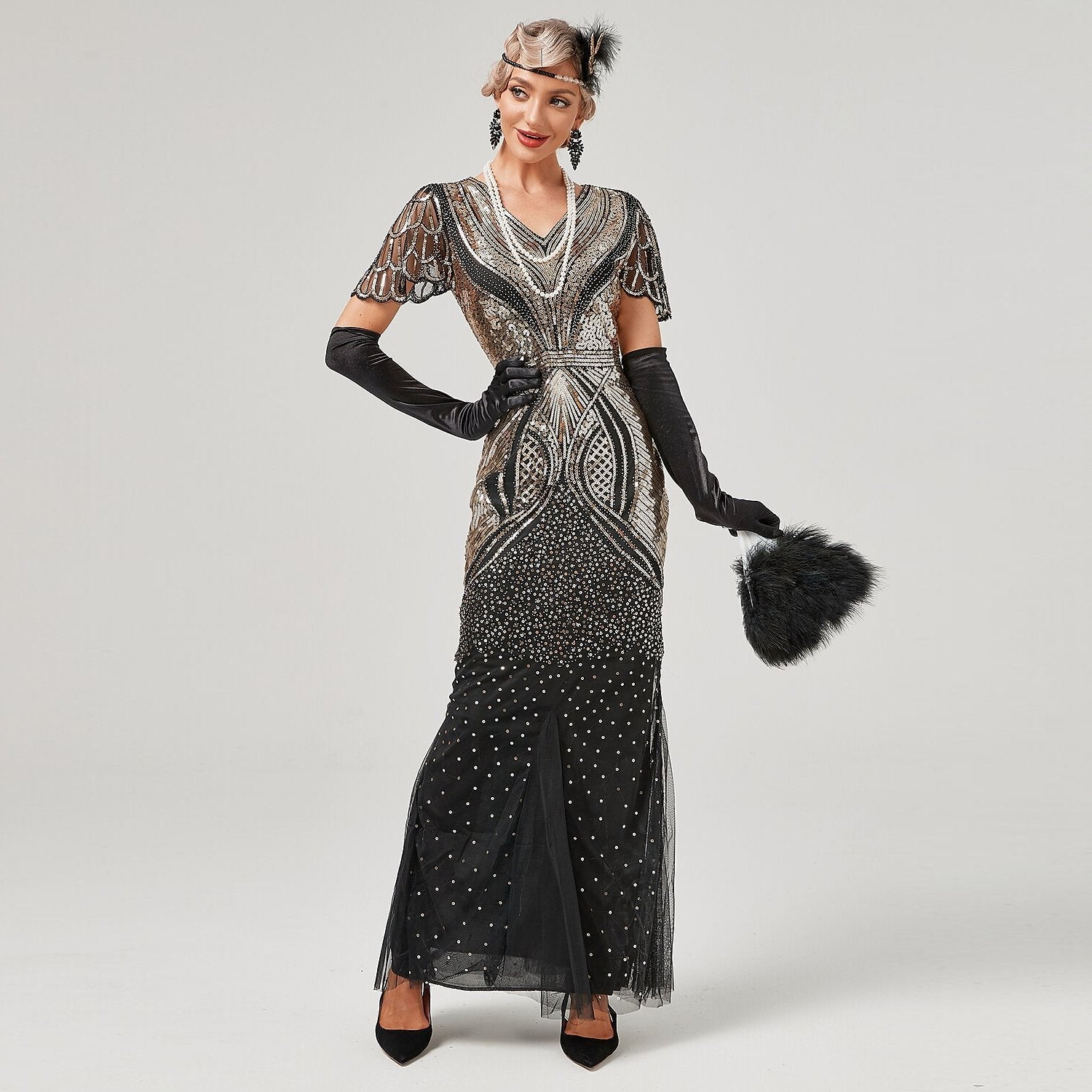 Art Deco Glamour Evening Gown