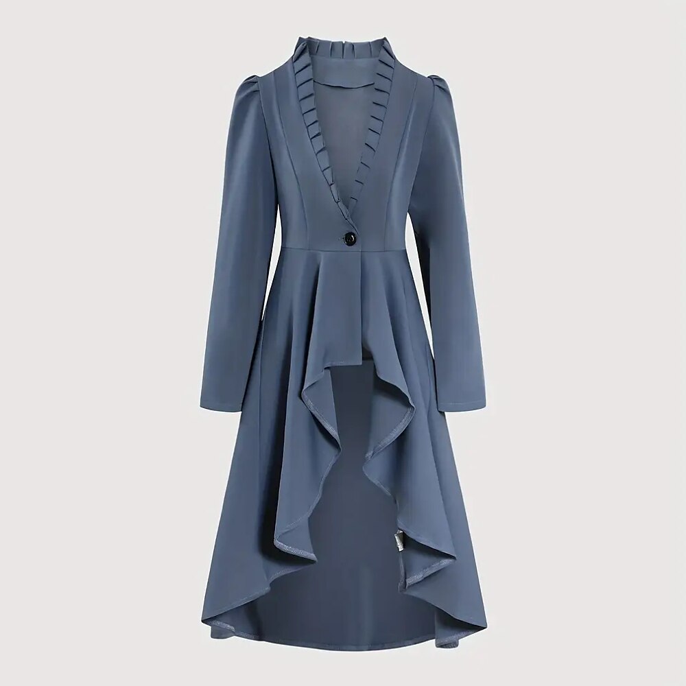Steampunk High - Low Hem Long Jacket Dress