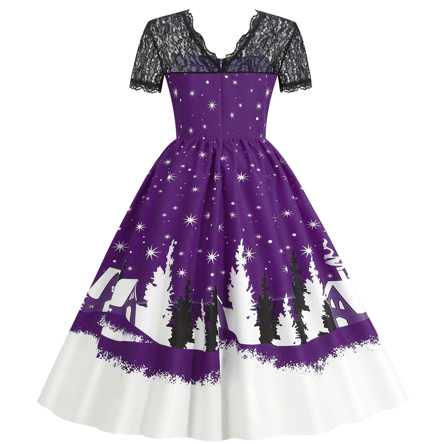 Christmas Vintage Lace Swing Dress