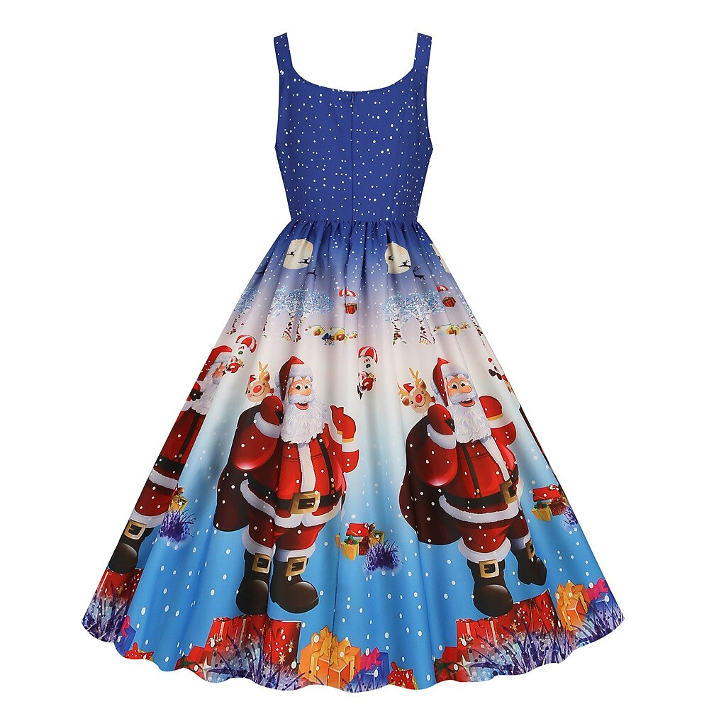 Christmas Vintage Santa A-Line Dress