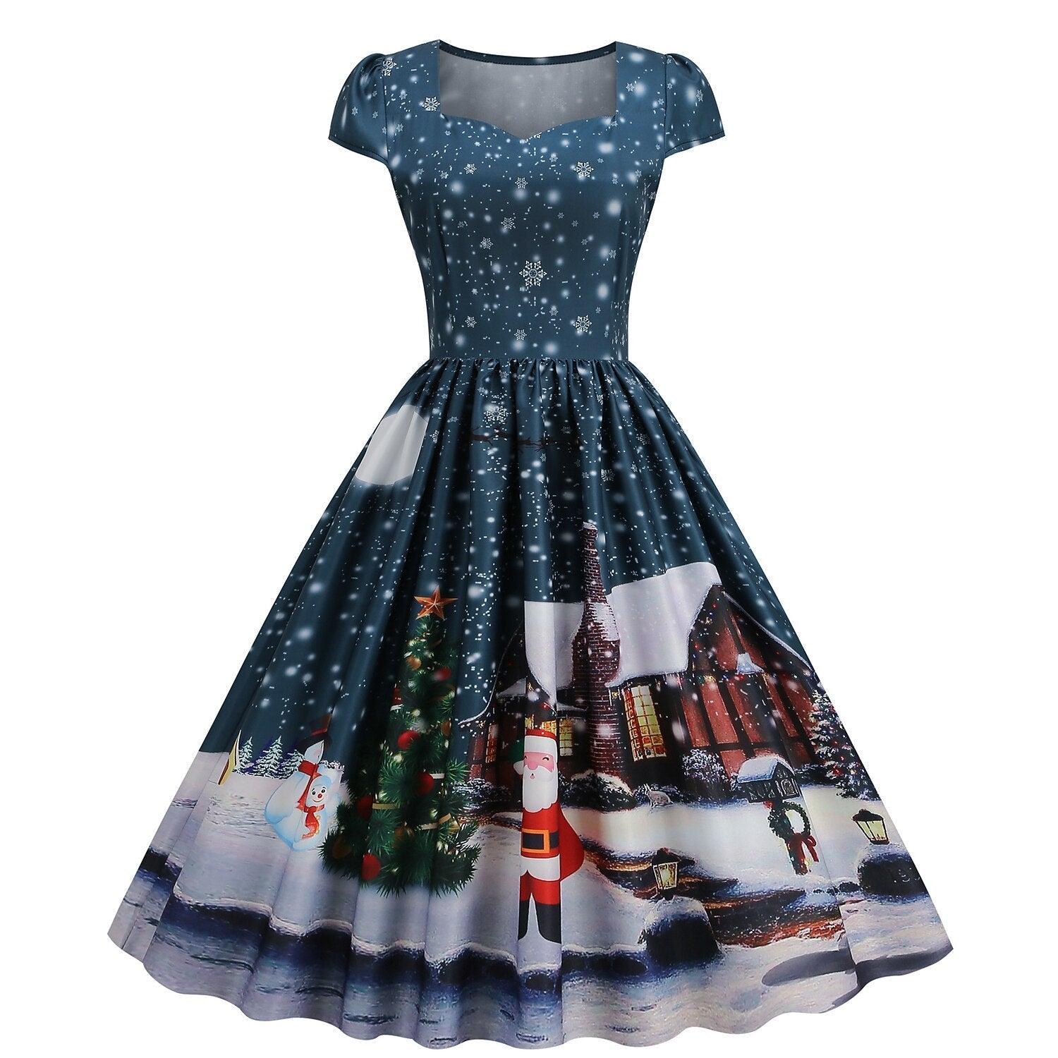 Christmas A-Line Graphic Dress