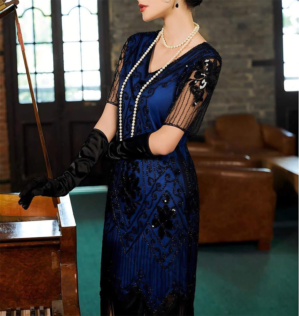 Art Deco Beaded Flapper Dress with ACCs