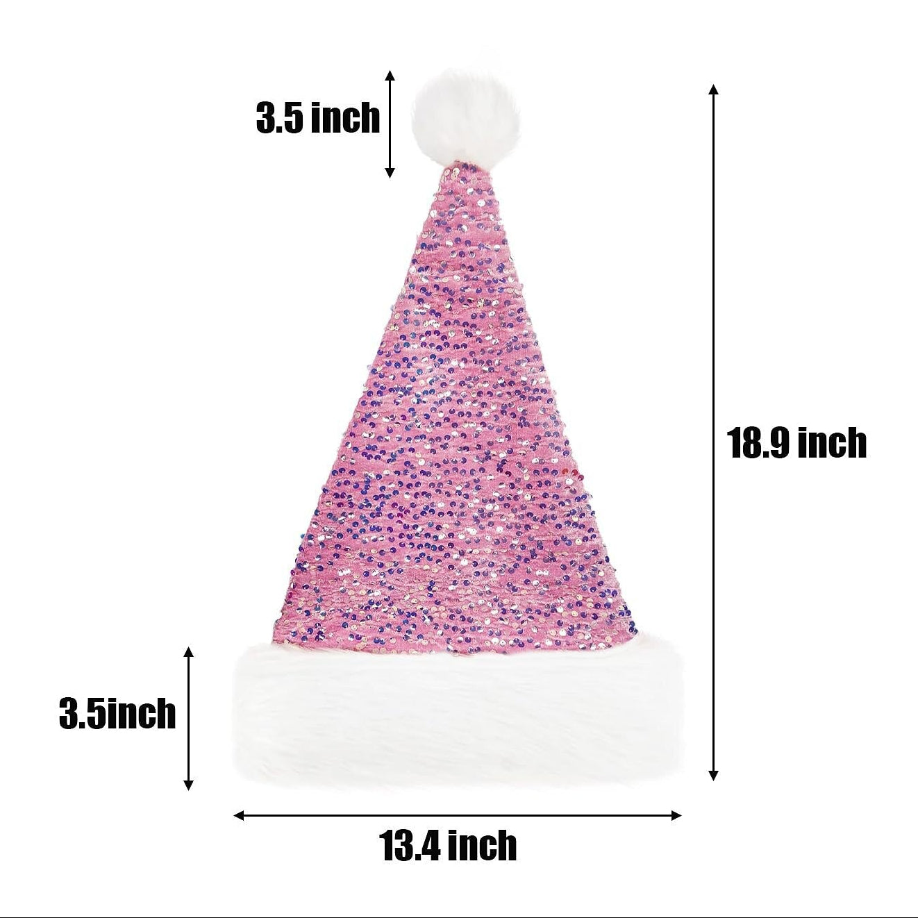 Christmas Pink Santa Sequin Hat
