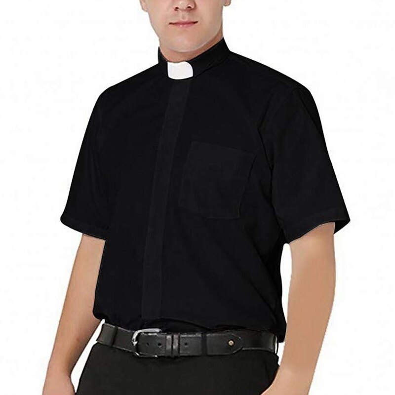 Tab Collar Priest Shirt with Short Sleeve