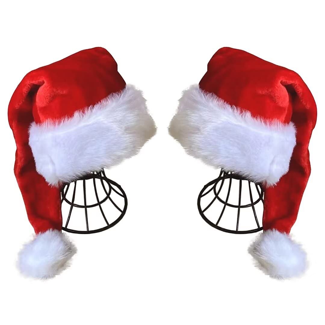 2 PCS Christmas Santa Claus Plush Hat