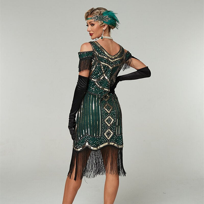 Sequin Art Deco Flapper Dress
