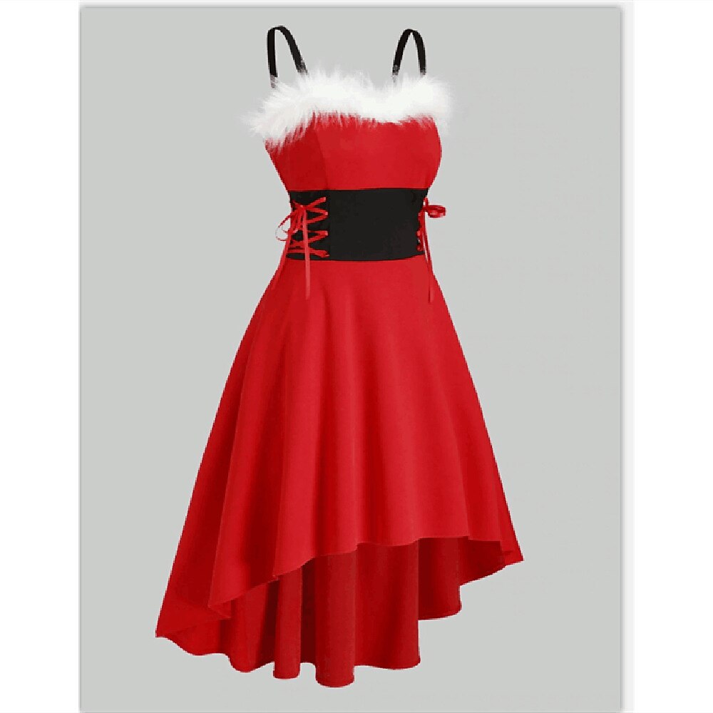 Christmas Corset High-Low Santa Dress