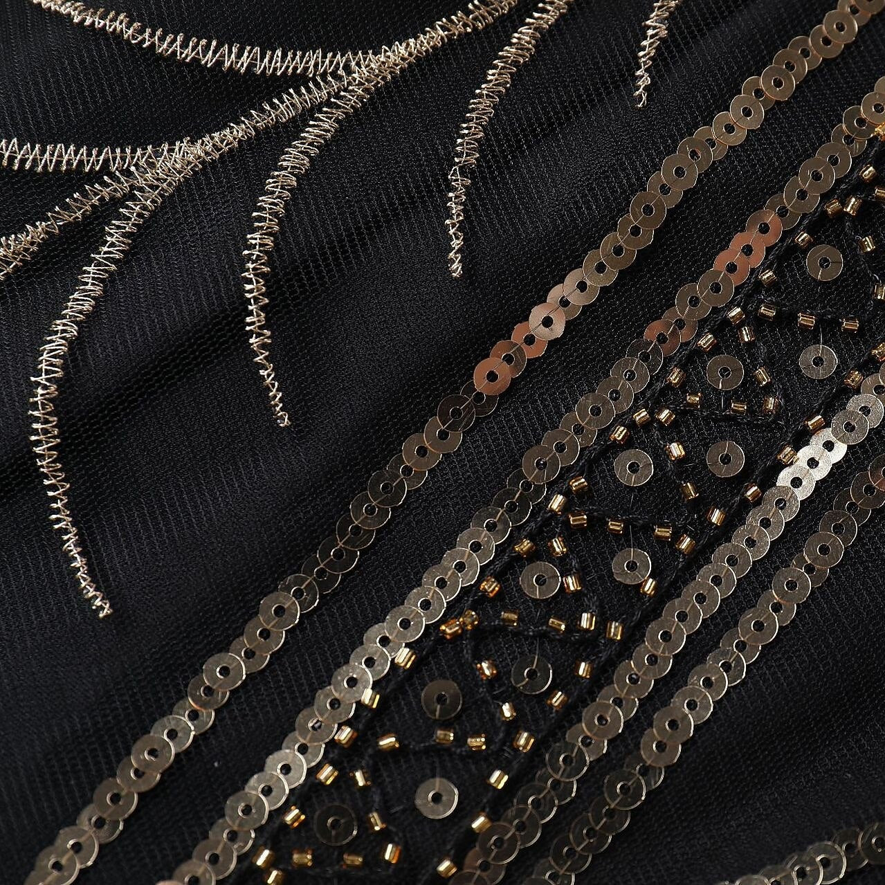 Art Deco Fringe Trim Flapper Dress