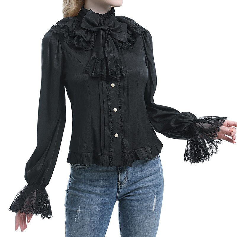 Renaissance Princess Style Ruffle Sleeve  Blouse