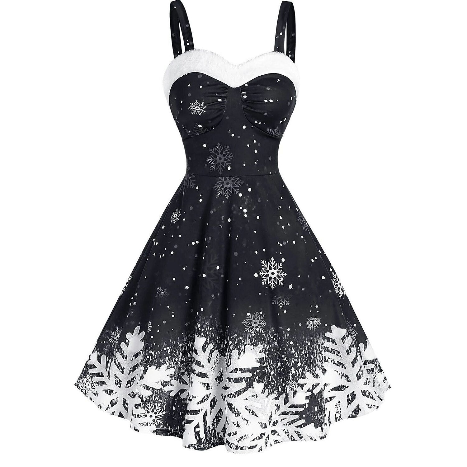 Christmas Vintage Snowflake A-Line Dress