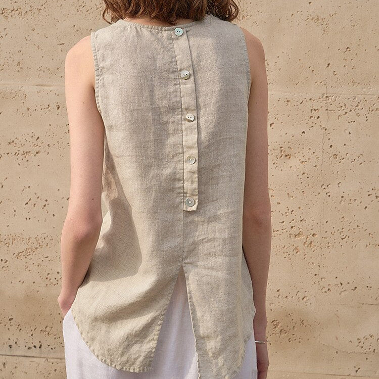 Women Classic Linen Tank Top