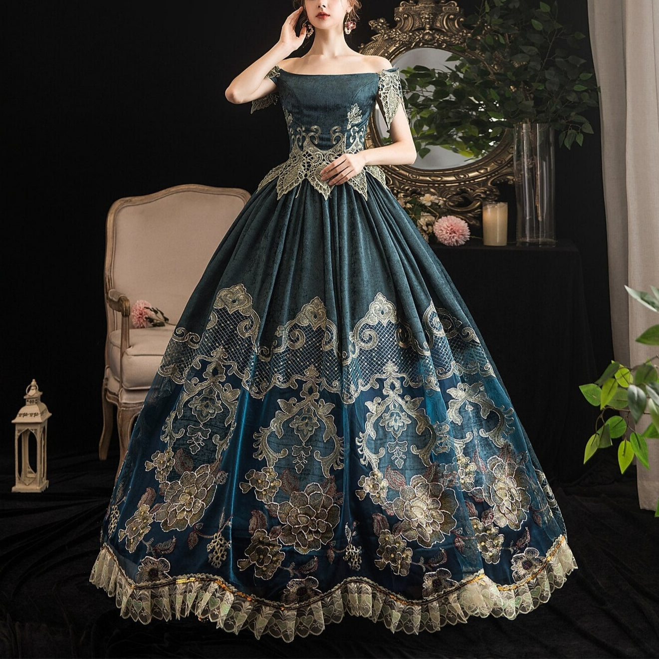 Victorian Crinoline Style Ball Gown