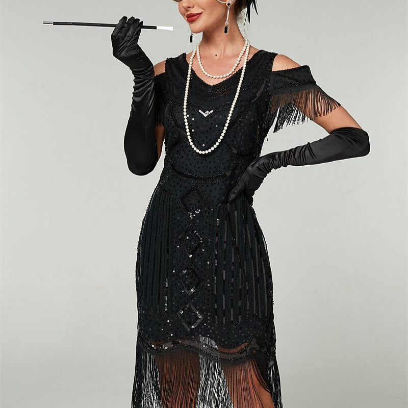 Sequin Art Deco Flapper Dress